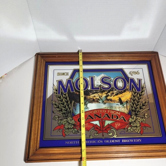 Vintage Molson Beer Framed Mirror Canada Ale North Americas Oldest Brewery - Picture 7 of 8